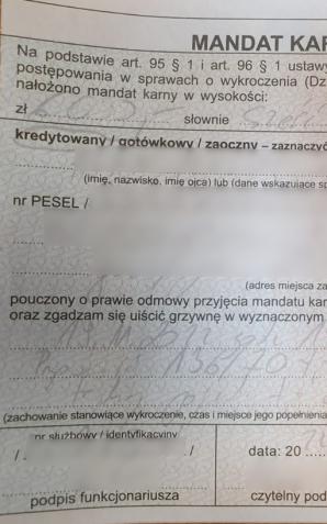 Konin 6000 zł mandatu dla 22-latka