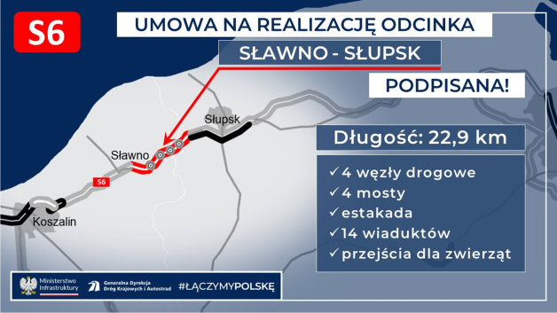 Umowa na realizację S6 Sławno – Słupsk podpisana